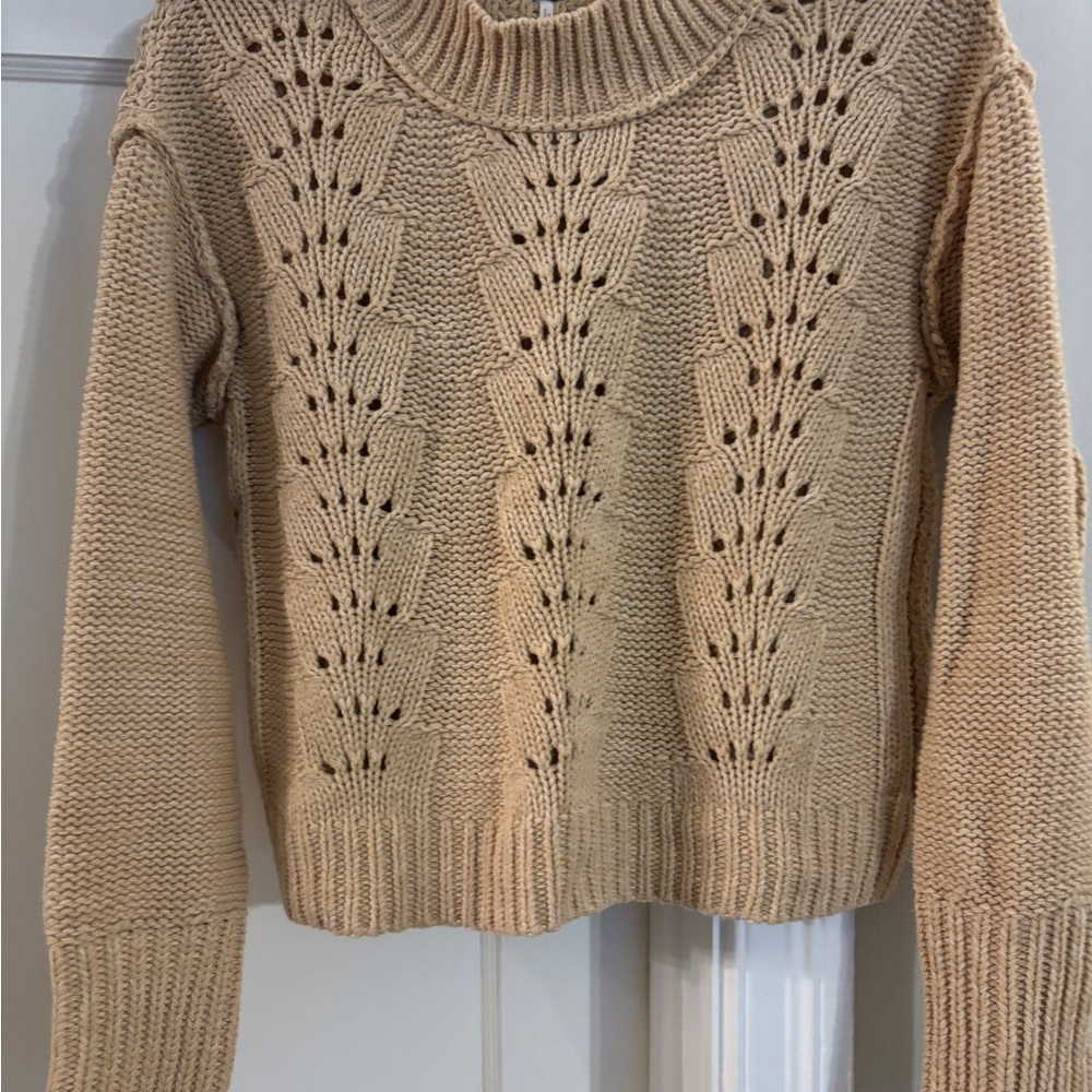 Free People Tan Knit Women's Sweater